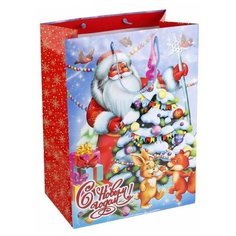 Пакет подарочный Играем вместе С новым годом! 33 х 46 х 20 см голубой/красный