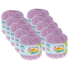 Пряжа Alpina Lena, 100 % хлопок, 50 г, 280 м, 10 шт., №26 св.фиолетовый