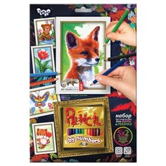 Danko Toys Набор для творчества. Раскраска карандашами по номерам. Лиса