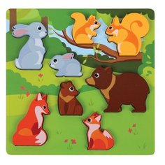 Рамка-вкладыш Mapacha Кто чей малыш Лесные животные (76797), 8 дет.