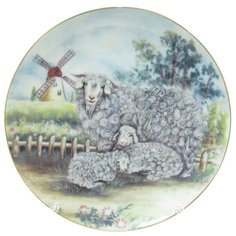 Тарелка декоративная настенная Florento Белые овечки, 18 см разноцветный