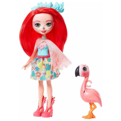 Кукла Enchantimals Фенси Фламингo с любимой зверюшкой, 15 см, GFN42