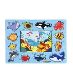 Рамка-вкладыш Woodland В океане (144103), 18 дет.