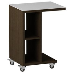 Столик журнальный LeSet LS 741, ДхШ: 50 х 40 см, венге/стекло белое