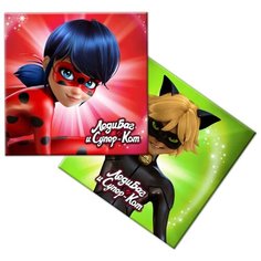 Салфетки ND Play Леди Баг и Супер-Кот (На цветном фоне) 33 х 33 см, 12 шт.