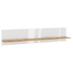 Полка Принцесса Мелания Хелен глянец 80х20 см , дуб белый/ дуб ватан