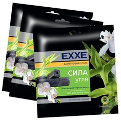 EXXE тканевая очищающая черная маска Сила угля, 35 г, 3 шт.