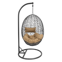 Подвесное кресло-кокон LeSet Sails, черный/кофе