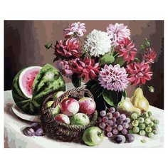 Белоснежка Картина по номерам "Георгины и фрукты" 40х50 см (172-AB)