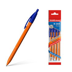 Ручка шариковая автоматическая Erich Krause R-301 Orange Matic 4 шт