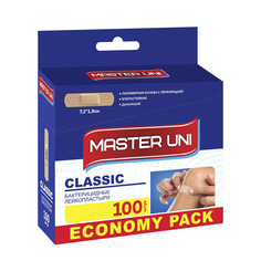 Лейкопластырь бактерицидный MASTER UNI Classic на полимерной основе 100 шт