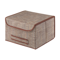 Коробка для хранения Casy Home с крышкой бежевая 35х30х22 см