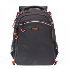 Рюкзак школьный Grizzly черно-оранжевый