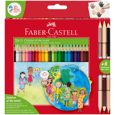 Карандаши цветные Faber-castell Дети мира 24 цвета + 3