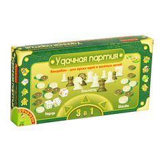 Настольная игра BONDIBON Удачная партия 3в1 шахматы, шашки, нарды 25 см
