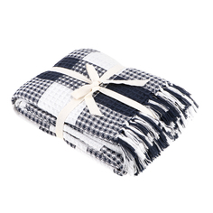 Плед вафельный Homelines textiles check 140x200cm blue