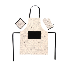 Набор кухонный Homelines textiles фартук/прихватка/рукавица beige