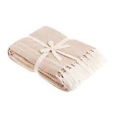 Плед Homelines textiles diamond 220x240cm light brown