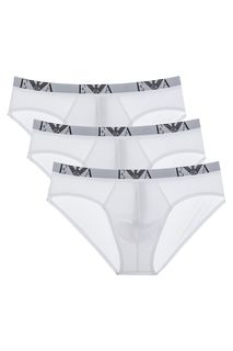 Комплект из трех хлопковых трусов-брифов Emporio Armani