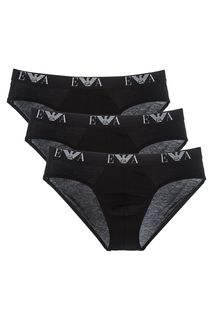 Комплект из трех хлопковых трусов-брифов Emporio Armani