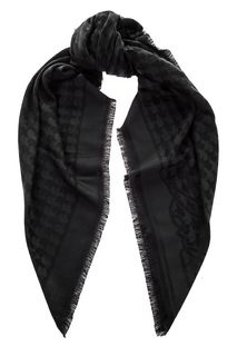 Черный платок из шерсти и шелка Karl Lagerfeld