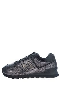 Серебристые кожаные кроссовки 574 New Balance