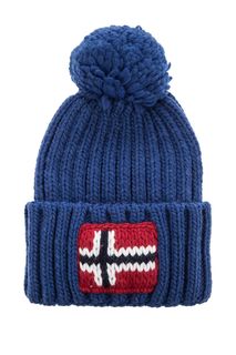 Шапка синего цвета с нашивкой Napapijri