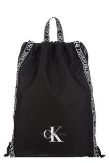 Черный текстильный рюкзак с логотипом бренда Calvin Klein Jeans