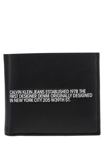 Портмоне из натуральной кожи с принтом Calvin Klein Jeans