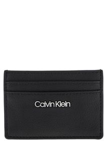 Черная визитница с логотипом бренда Calvin Klein Jeans