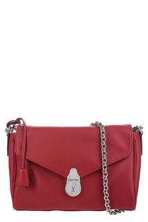 Красная кожаная сумка с откидным клапаном Calvin Klein Jeans