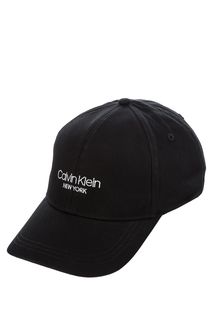 Черная бейсболка из хлопка с логотипом бренда Calvin Klein Jeans