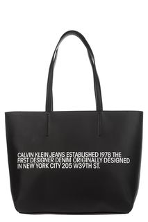 Вместительная черная сумка с принтом Calvin Klein Jeans