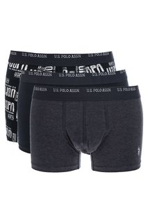 Комплект из трех трусов-боксеров синего цвета U.S. Polo Assn Underwear
