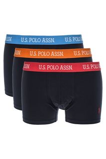 Комплект из трех трусов-боксеров синего цвета U.S. Polo Assn Underwear