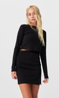 Stradivarius Топ С Открытой Спиной Женская Коллекция Черный M