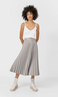 Stradivarius Юбка Из Искусственной Кожи С Пуговицами Женская Коллекция Multicolor Xl