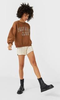 Stradivarius Толстовка Оверсайз Женская Коллекция Коричневый L