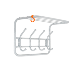 Вешалка настенная ЗМИ с полкой 40 см, 4 крючка, цвет белое серебро Антик