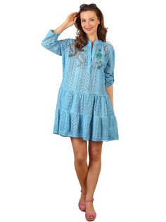 Пляжная туника женская Venera 1505848 голубая L INT