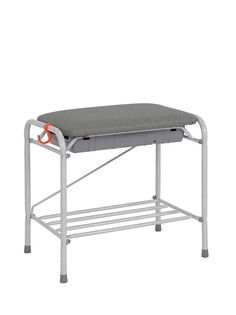 Подставка для обуви ЗМИ, 2-х полочная 45 с сиденьем с ящиком (Белое серебро)