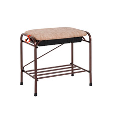 Подставка для обуви ЗМИ, 2-х полочная 45 с бежевым сиденьем с ящиком, цвет медь