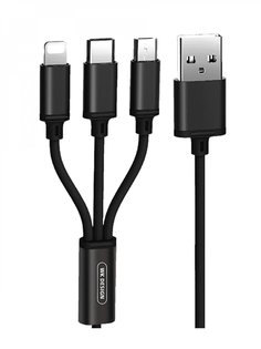 Кабель Multi USB-iP+Micro+Type-C WK Fulnen Black 1.15m 2.8A W!K!