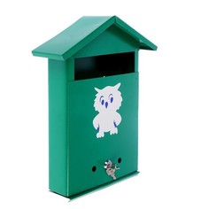 Почтовый ящик с замком-щеколдой в виде домика, зеленый, 36 х 28 х 5 см Вселенная Порядка