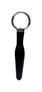 Анальный массажер с серебристой ручкой-кольцом 10,5 см Орион