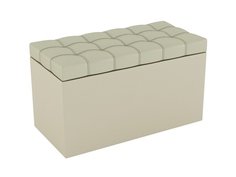 Банкетка Пуф-сундук Квадро Бежевый, экокожа БОНмебель