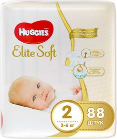 Подгузники для новорожденных Huggies Ньюборн(2) 3-6 кг,,88 шт,