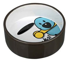 Одинарная миска для кошек и собак TRIXIE, керамика, белый, коричневый, 0.3 л