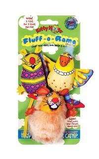 Игрушка Fat Cat Fluff-o-Rama Три мягкие зверушки для кошек, мягкая для кошек (3 шт)