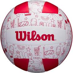 Мяч для пляжного волейбола Wilson Seasonal, 5, белый, тренировочный, машинная сшивка
